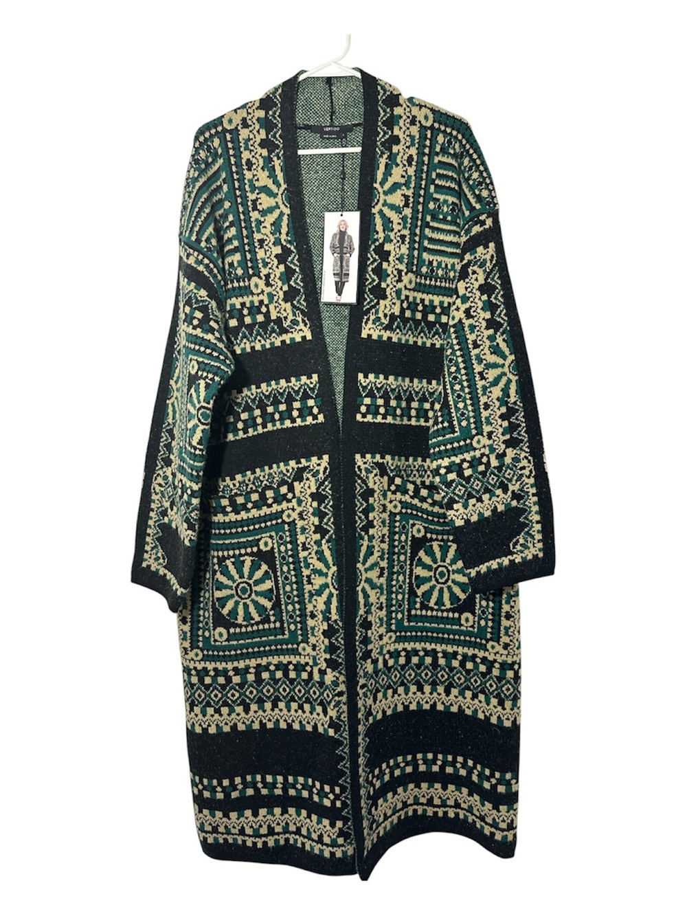 NWT Vertigo Long Sweater Jacket Size Large